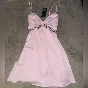 Wild Fable Pink Floral Embroidered Mini Dress